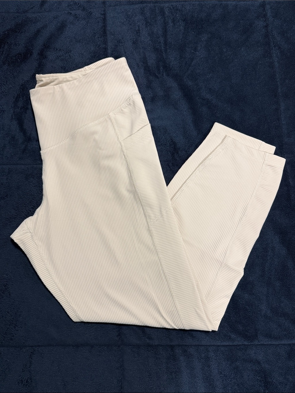 Old Navy Ribbed High-Waist Leggings - Light Cream